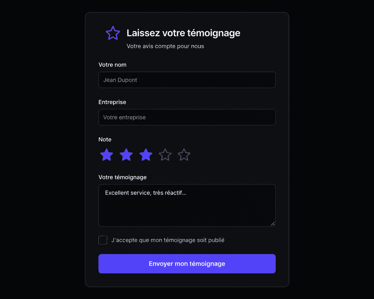 Collectez des témoignages en 2 minutes, sans relancer vos clients
