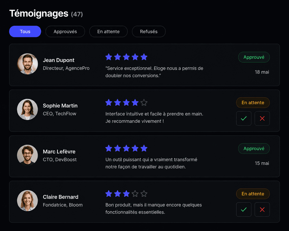 Gardez le contrôle total, sans surprise